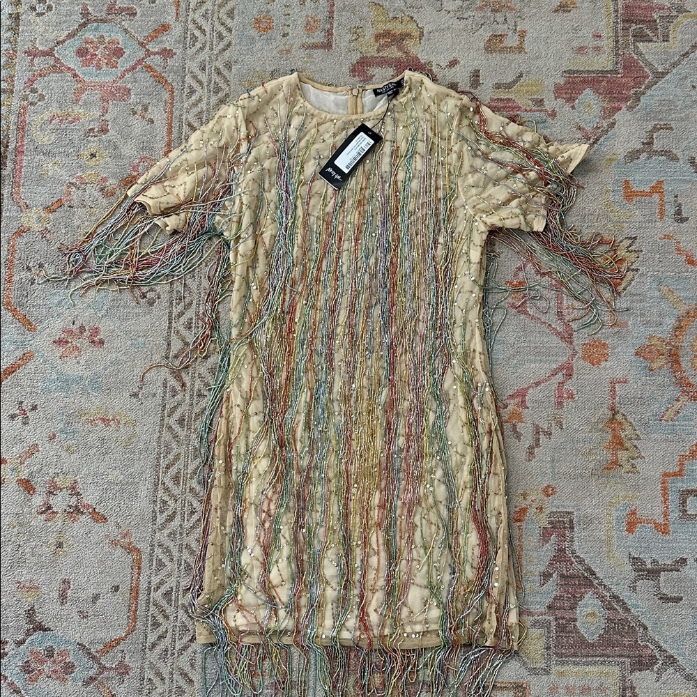 Nasty Gal  Tassel Beaded Mini Shift Dress